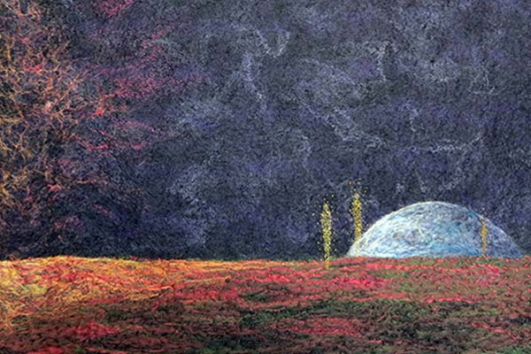 Horizon felted fiberwork by artist Shea Wilkinson